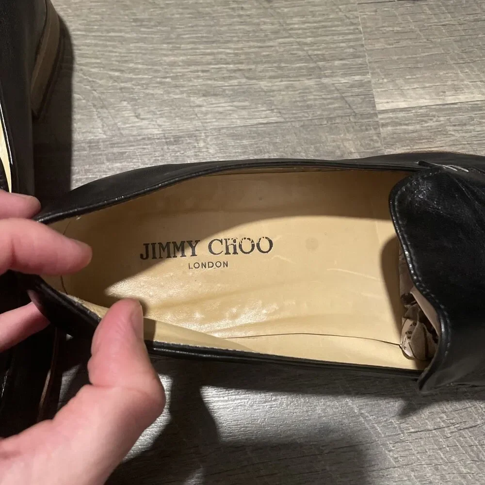 Jimmy Choo London Men’s‎ Black Leather Slip On Loafers Size 42 US 9